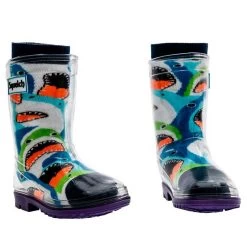 Transparent Welly Boots And Sock Package - Sharks