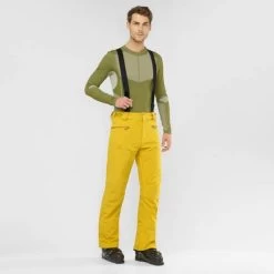 Salomon Snowboard Skiski Mens Pants - Yellow
